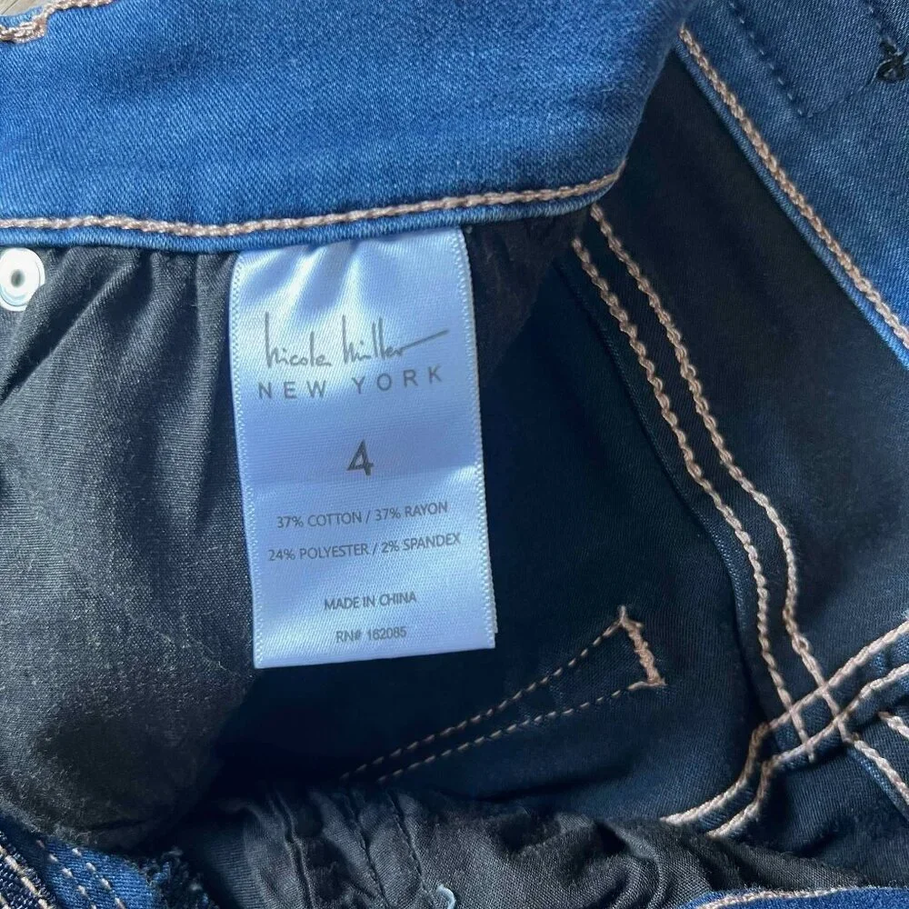 Nicole Miller Womens Blue Wash 5 Pocket Stretch SOHO High Rise Skinny Jeans Sz 4 - Picture 6 of 12
